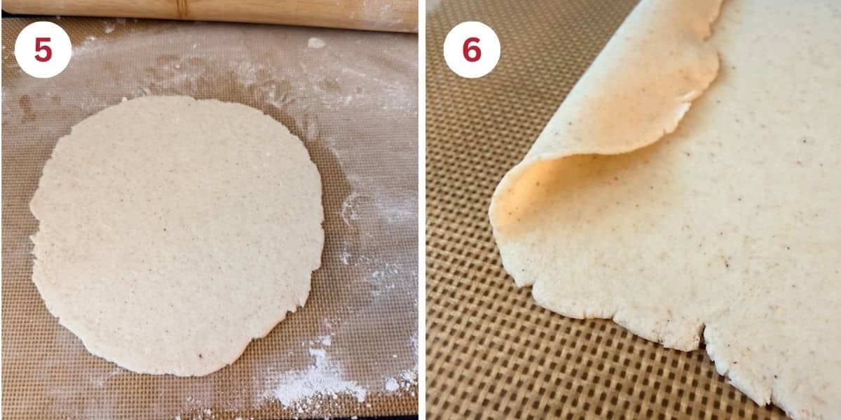Photos of the rolled out dough so you can see how thinly it was rolled.