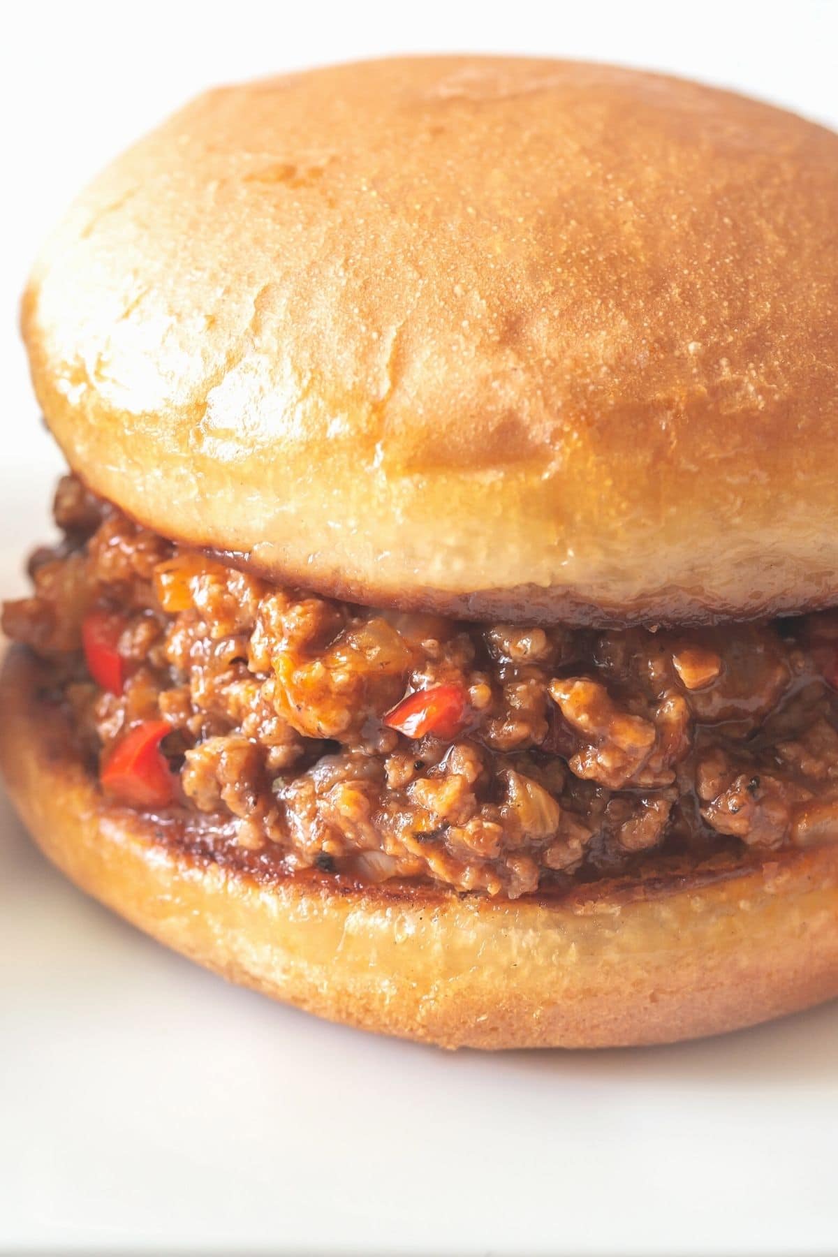 A manwich sloppy joe on the counter.