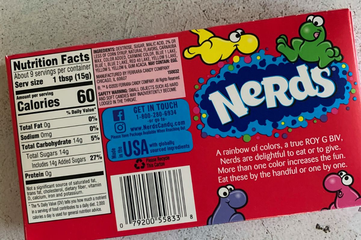 The back of the box of nerds.